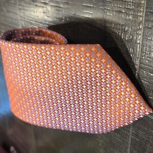 Ferucci Silk Elegant Orange Shimmer With Blue and Cream Men's Tie